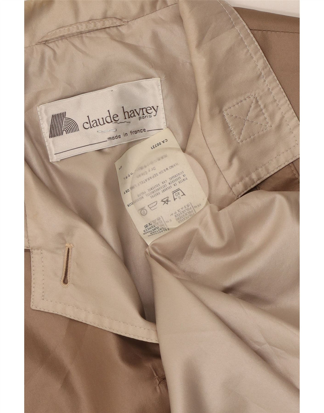Claude Havrey Dame Overfrakke UK 16 Stor Brun Polyester