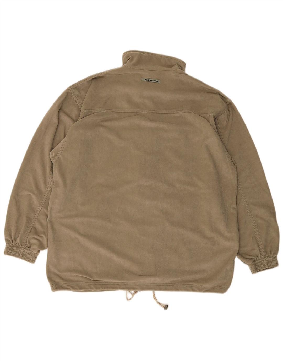 Diadora Mens Velour Tracksuit Top Jacket UK 42 Large Khaki Polyester