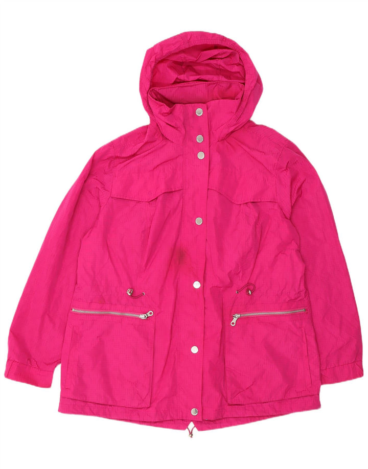 Marks & Spencer Damen-Regenjacke mit Kapuze, UK 18, XL, Rosa, Polyester