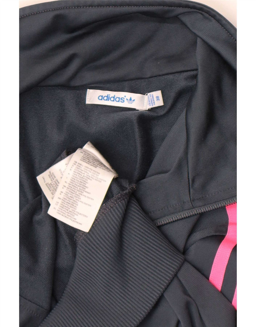 Adidas Damen Trainingsanzug Top Jacke EU 38 Small Grau Polyester
