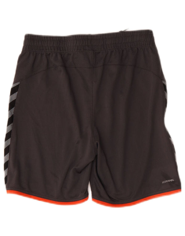 Hummel Shorts esportivos gráficos para meninos 13-14 anos cinza colorblock poliéster