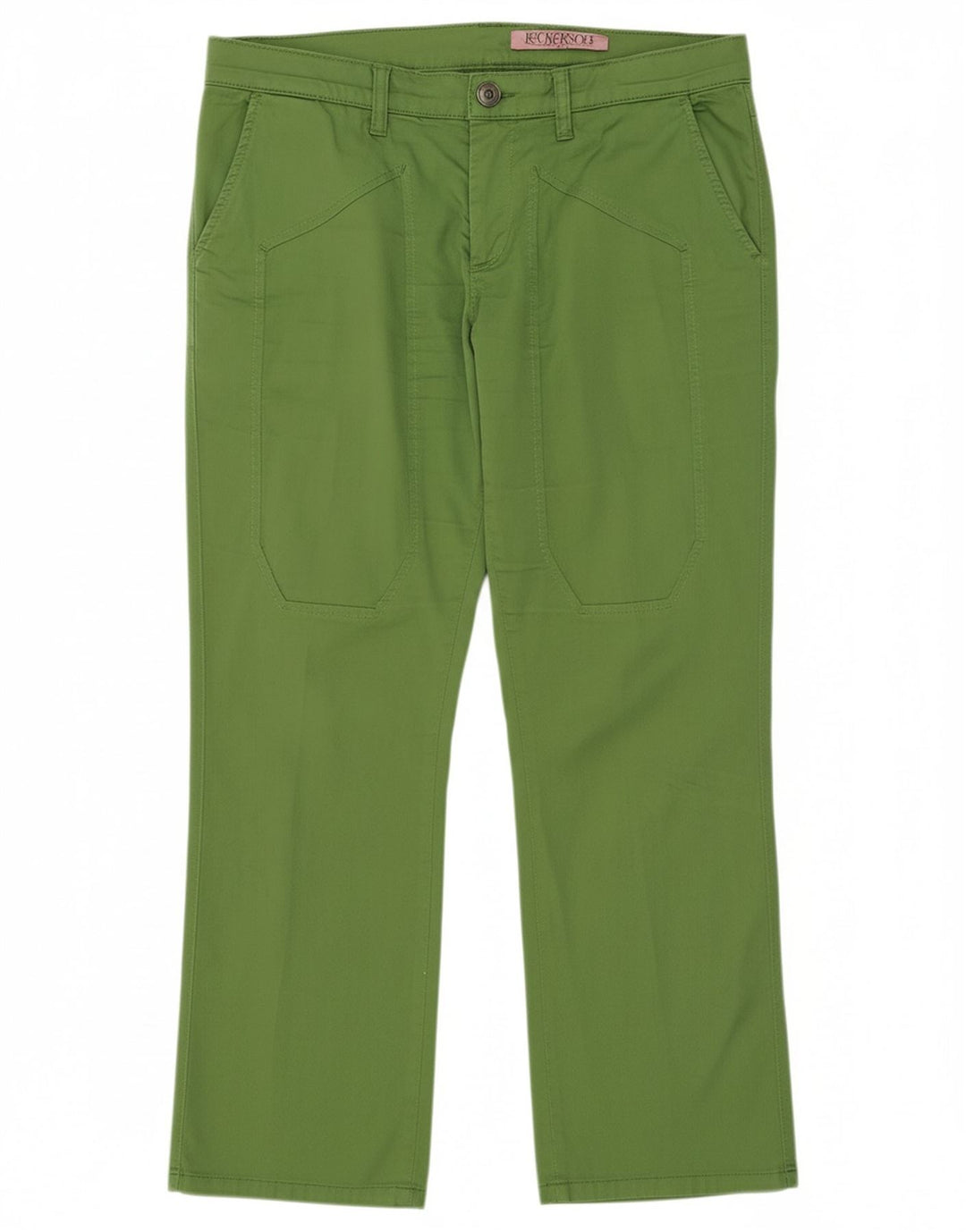 Calça feminina JECKERSON de terno reto W32 L27 algodão verde