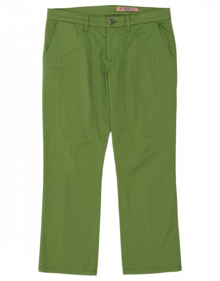 Calça feminina JECKERSON de terno reto W32 L27 algodão verde