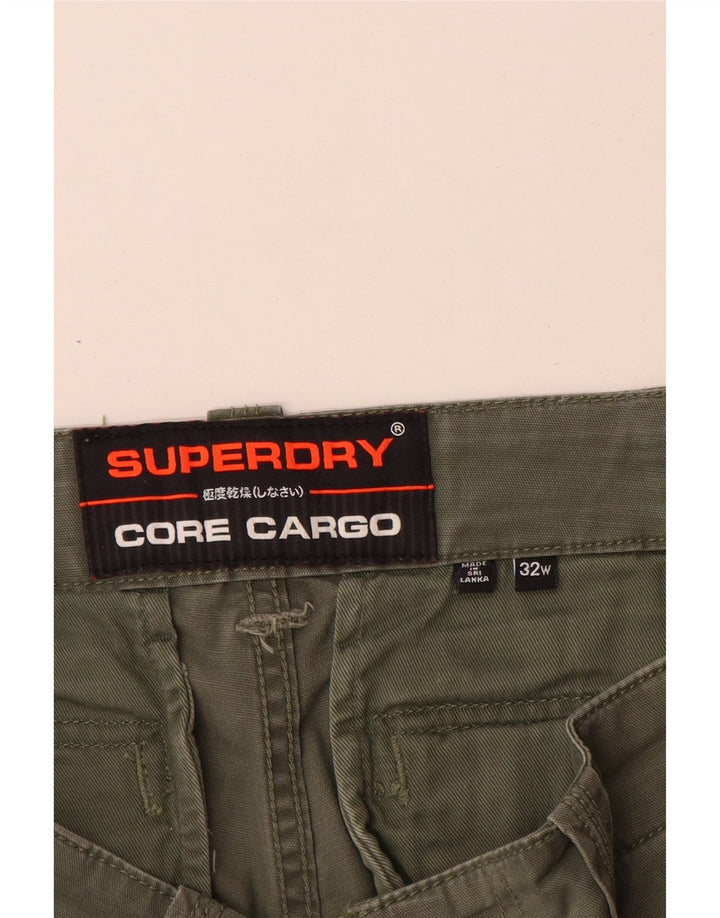 Superdry Mens Cargo Shorts W32 Medium Khaki Cotton