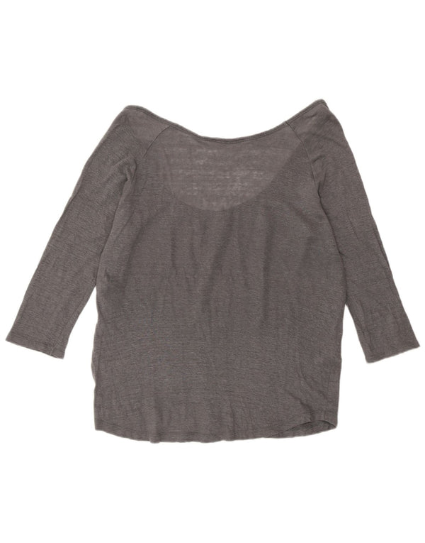 Zara Womens Top 3/4 Sleeve UK 16 Large Grey