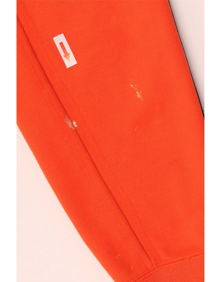 Maglione con cappuccio e zip da uomo Adidas in poliestere arancione medio