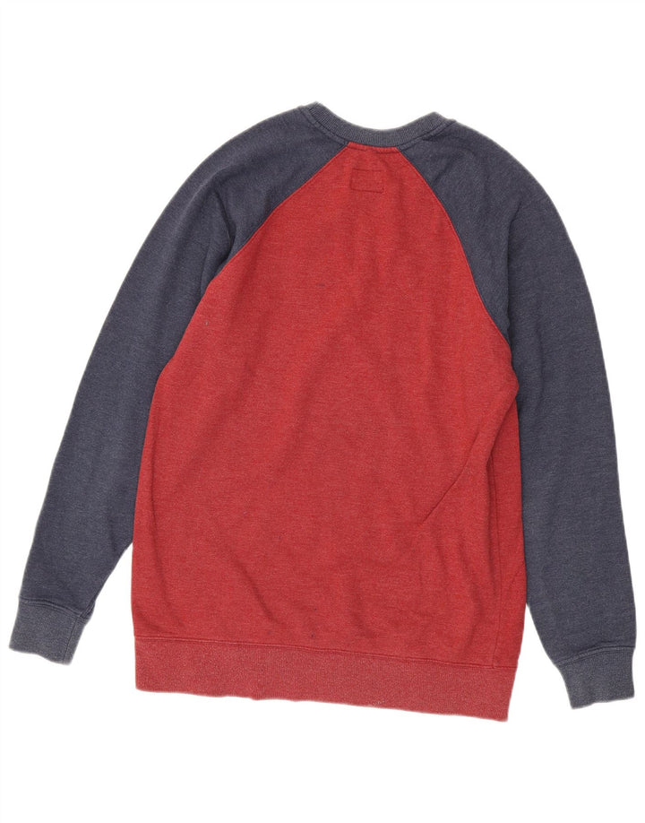 Felpa da uomo VANS maglione piccolo rosso in cotone color block