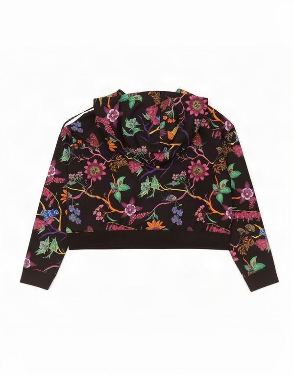 Adidas Sweat-shirt court surdimensionné pour femme UK 8 Petit motif floral noir