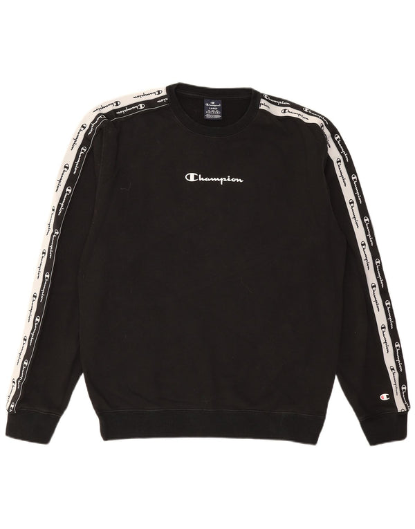 CHAMPION Felpa grafica da uomo Maglione grande cotone nero