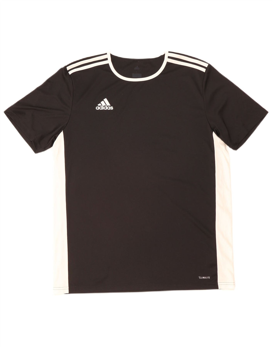 Adidas Mens Climalite T-Shirt Top Large Black Colourblock Polyester