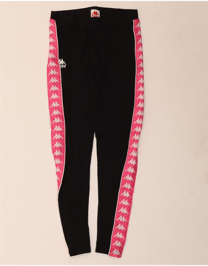 Kappa Damen Graphic Leggings UK 14 Medium Schwarz