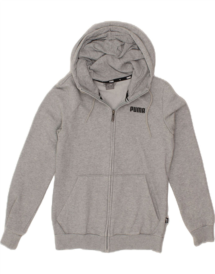 PUMA Womens Zip Hoodie Sweater UK 6 XS Grey Cotton Vintage Puma and Second-Hand Puma from Messina Hembry 