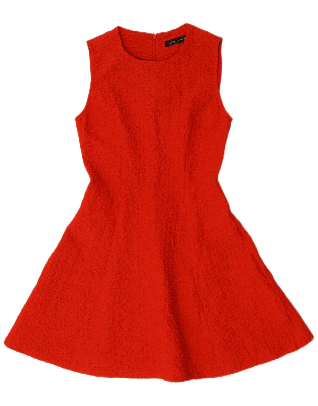 Zara Womens Sleeveless A-Line Dress UK 8 Small Red Polyester