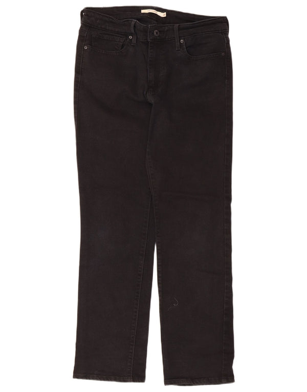 Jeans dritti Levi's 714 da donna W29 L30 cotone nero