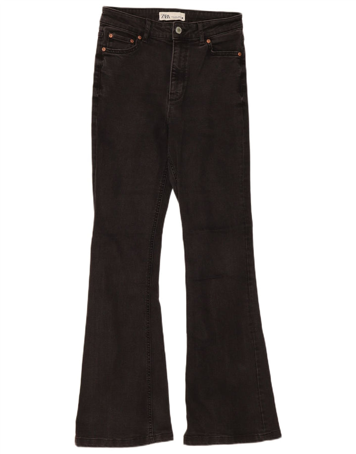 Zara Womens Flared Jeans EU 38 Small W28 L31 Black Cotton