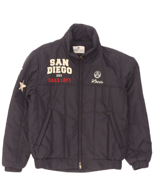 Giacca imbottita con grafica da uomo North Sails UK 38 Medium Blu Navy in poliammide
