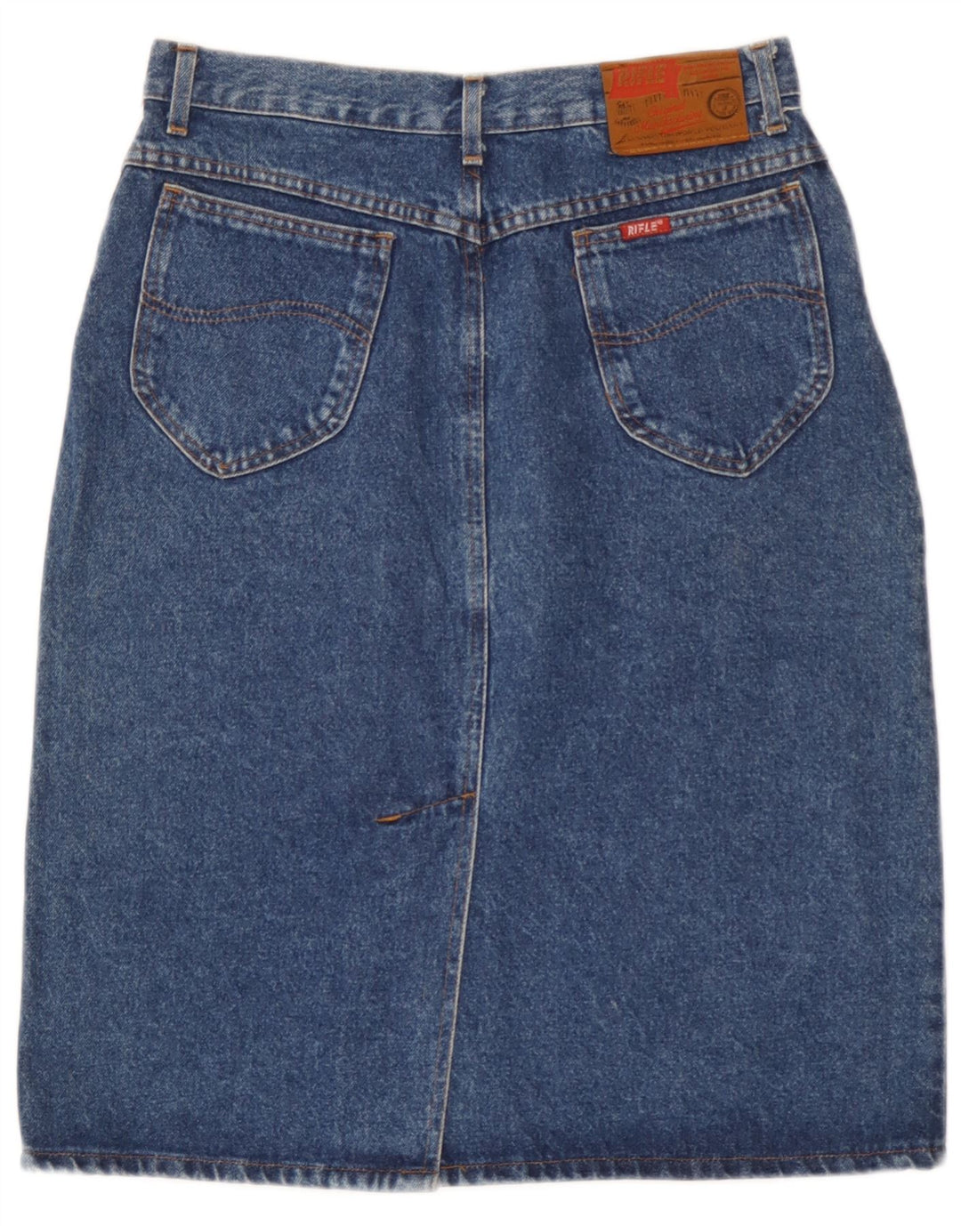 Rifle Womens Denim Skirt W32 Large  Blue Cotton
