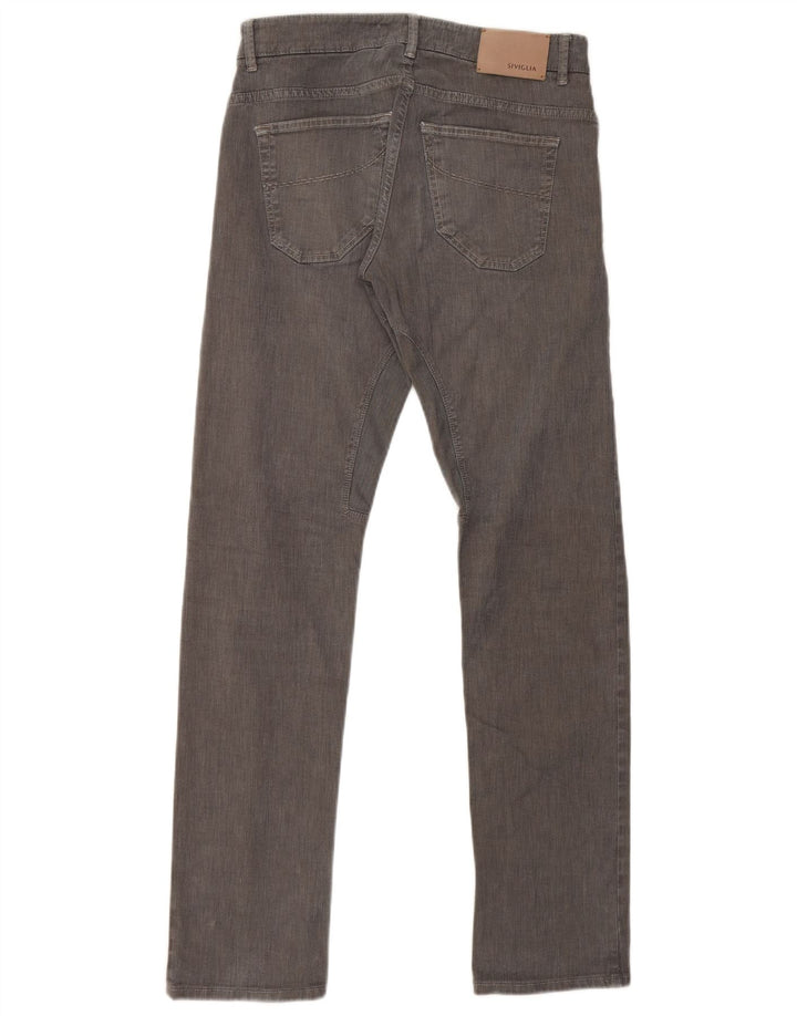 SIVIGLIA Mens Straight Jeans W30 L32 Grey Cotton