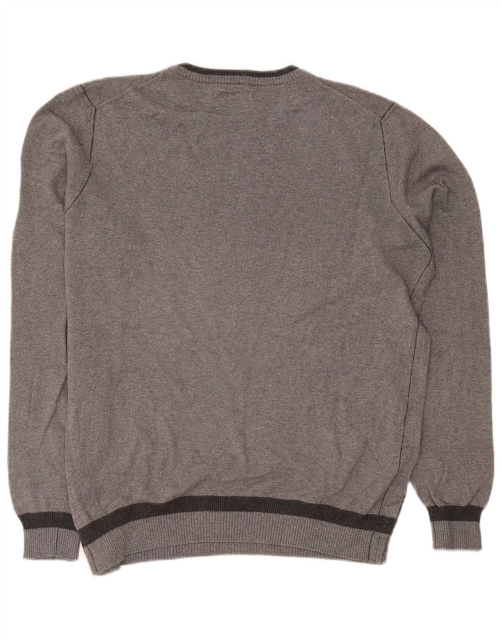Marlboro Classics Mens Crew Neck Jumper Sweater Small Grey Flecked Cotton