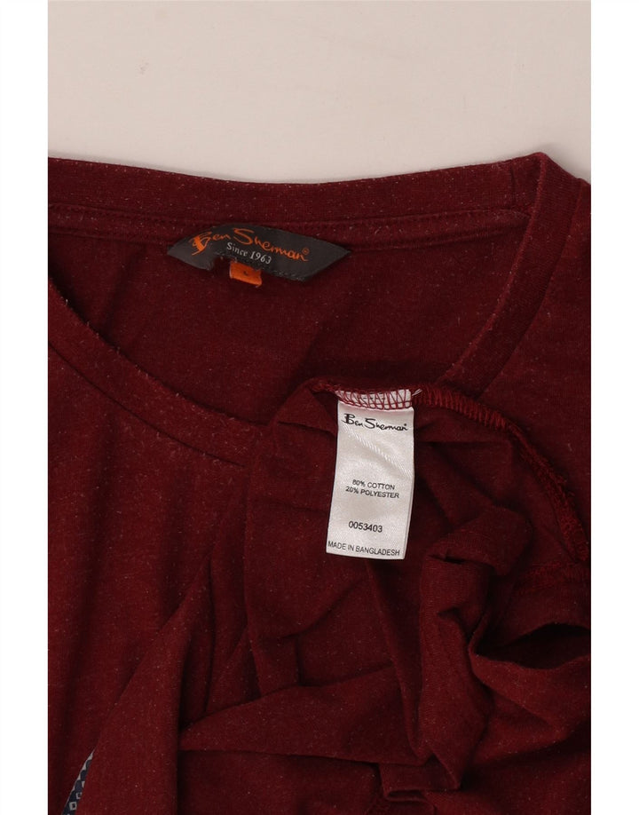 Ben Sherman Herre grafisk T-shirt Top Stor rød bomuld
