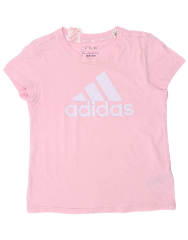 Adidas piger grafisk t-shirt top 9-10 år Pink bomuld