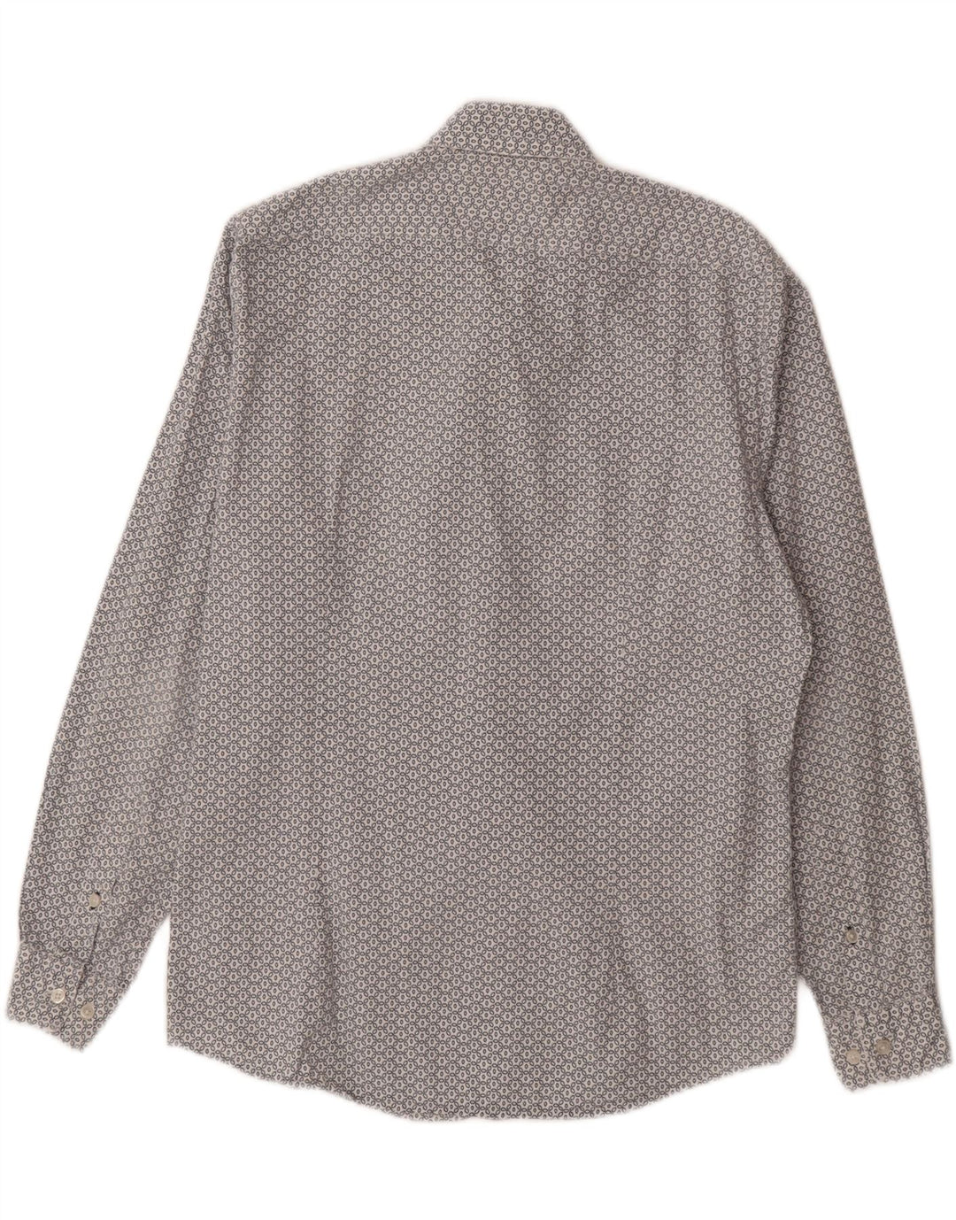 HUGO BOSS Mens Abstract Pattern Regular Fit Shirt Medium White Cotton Vintage Hugo Boss and Second-Hand Hugo Boss from Messina Hembry 