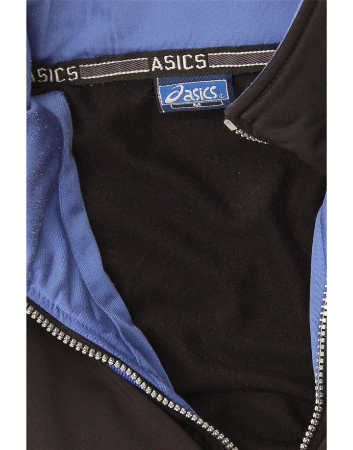 Męska kurtka dresowa Asics z grafiką, średnia czarna, z blokami kolorów
