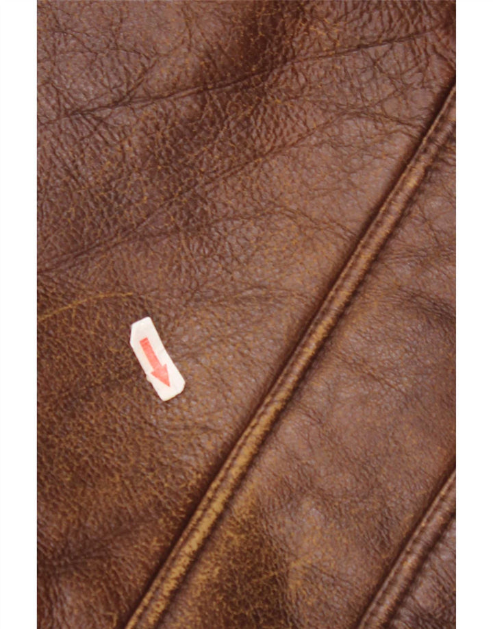 Vintage męska kurtka Shearling IT 52 XL Brązowa kurtka Shearling