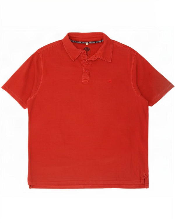 Polo da rugby da uomo Timberland grande in cotone rosso