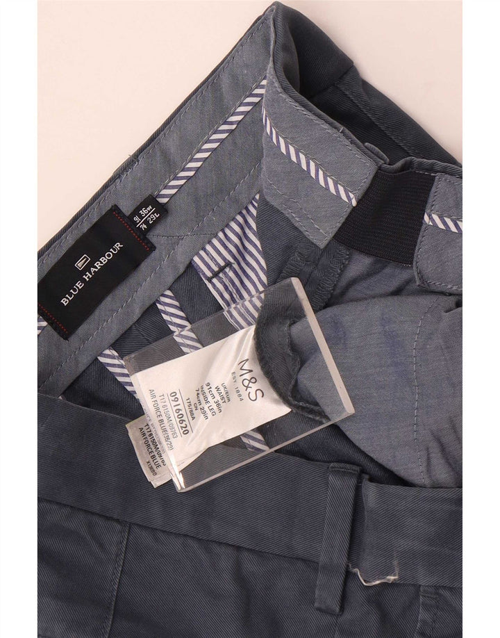 Marks & Spencer Mens Blue Harbour Straight Suit Trousers W36 L29 Navy