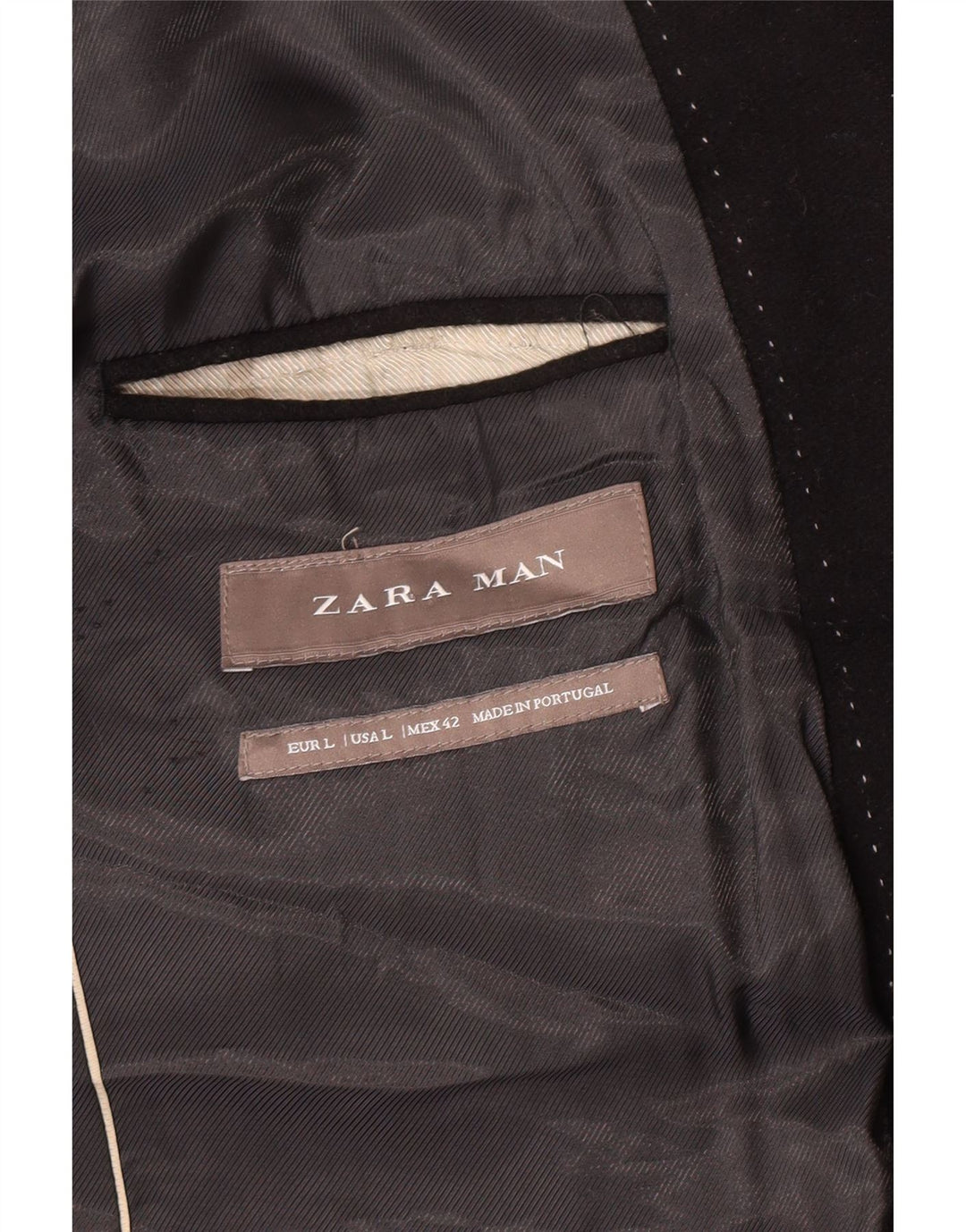 Zara Mens Overcoat UK 40 Large Black