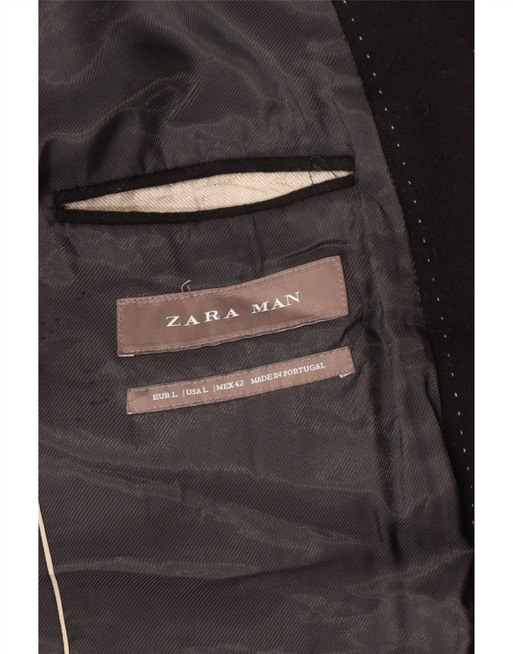 Zara Mens Overcoat UK 40 Large Black