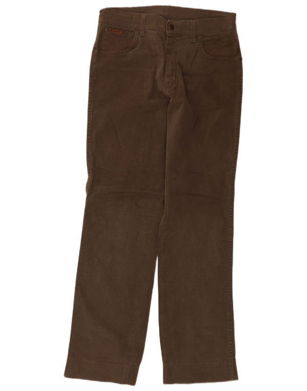 Wrangler Mens Texas Stretch Calça Casual Reta W32 L34 Algodão Marrom