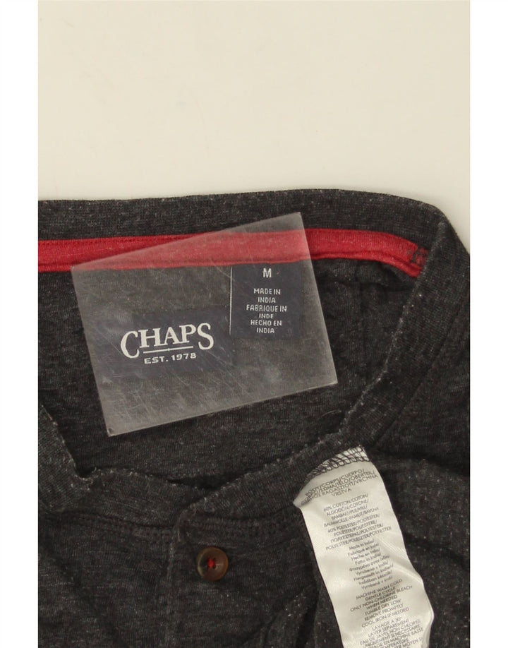 Chaps Mens Top Long Sleeve Medium Grey Flecked Cotton