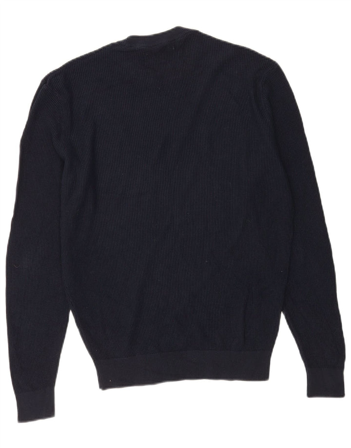 Zara Mens Crew Neck Jumper Sweater Small Navy Blue Cotton
