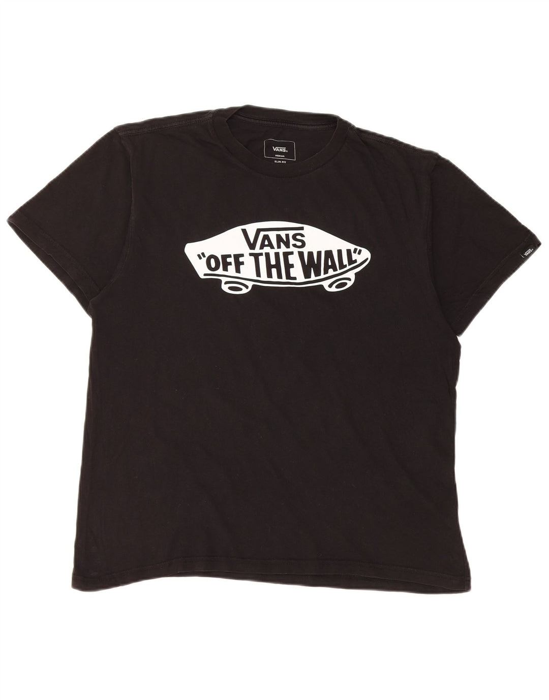 Vans Mens Slim Fit Graphic T-Shirt Top Medium Black Cotton