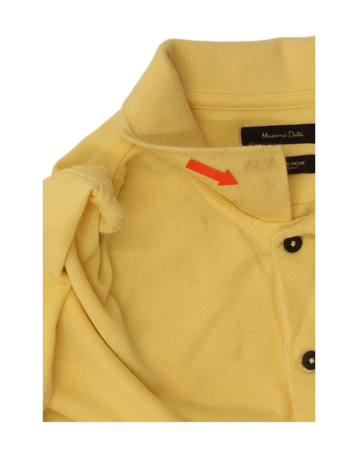 Massimo Dutti Mens Polo Shirt Medium Yellow Cotton