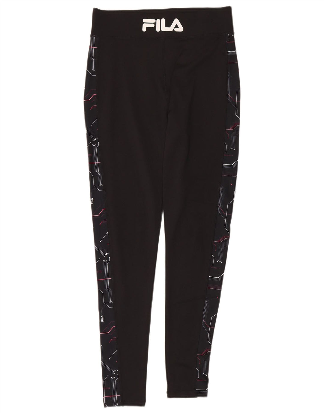 Leggings grafici da donna Fila UK 12 Poliestere geometrico nero medio
