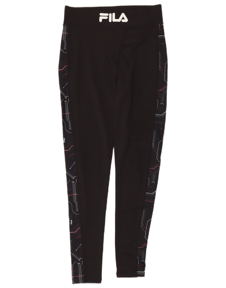 Leggings grafici da donna Fila UK 12 Poliestere geometrico nero medio