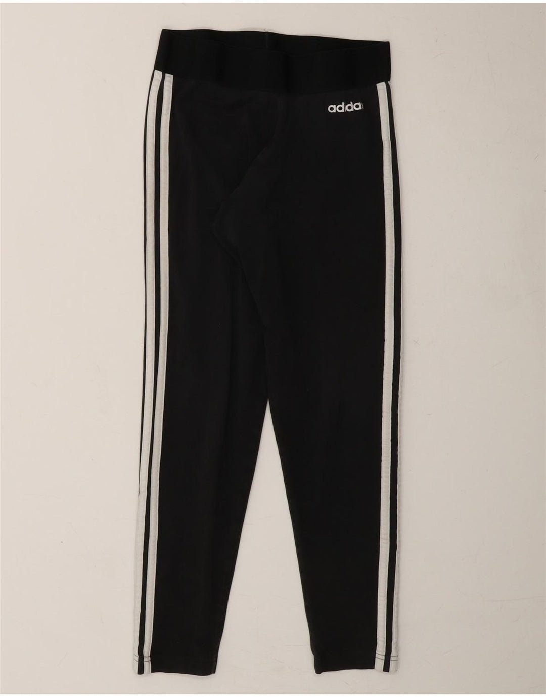 ADIDAS Womens Leggings UK 12/14 Medium Black Cotton Vintage Adidas and Second-Hand Adidas from Messina Hembry 
