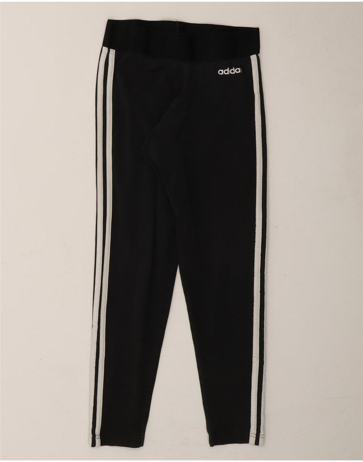 ADIDAS Womens Leggings UK 12/14 Medium Black Cotton Vintage Adidas and Second-Hand Adidas from Messina Hembry 