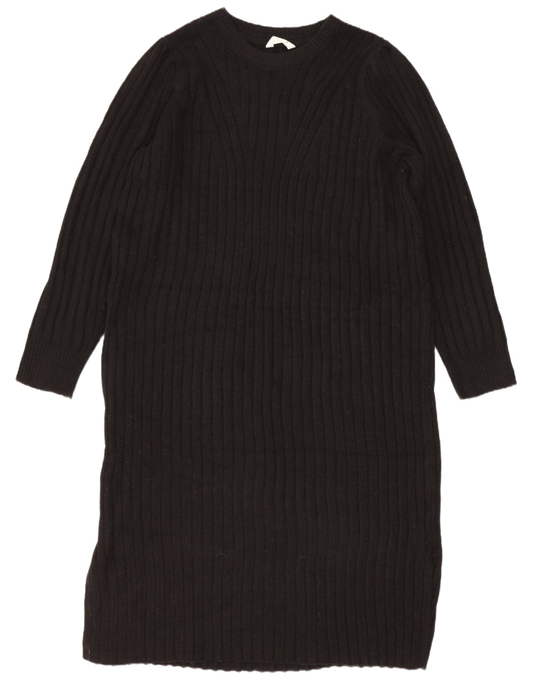 John Lewis Womens Long Sleeve Oversized Jumper Dress UK 14 Medium Black