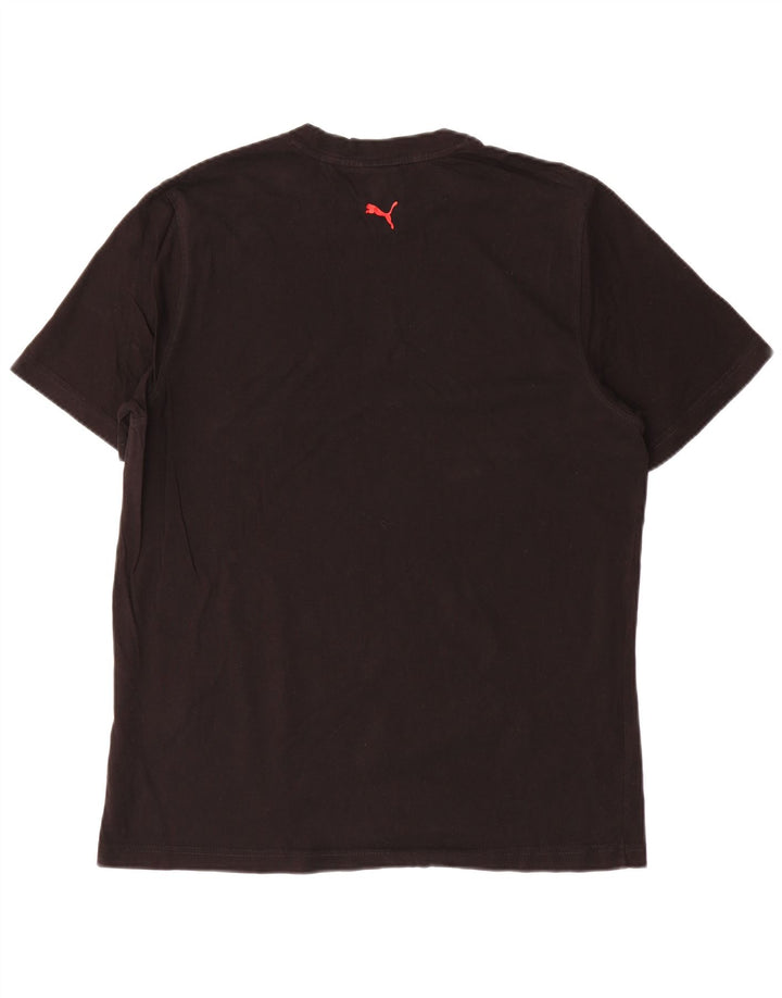 Puma Herre Grafisk T-Shirt Top Stor Sort Bomuld