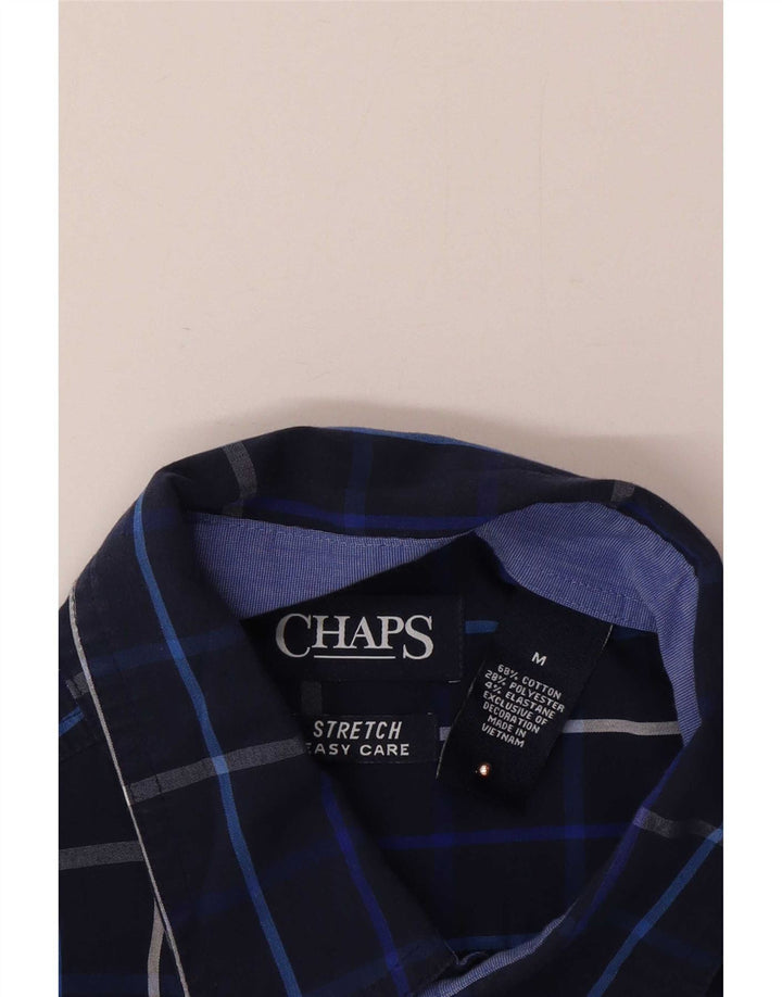 Camicia Chaps da uomo di facile manutenzione, cotone medio a quadri blu navy