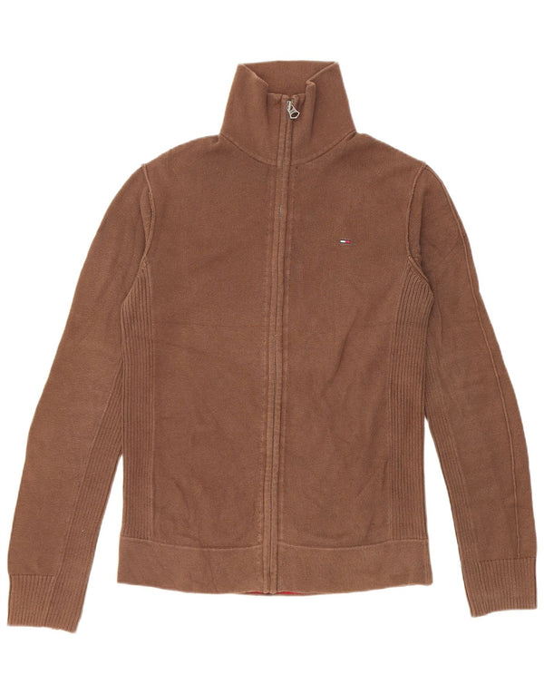 Tommy Hilfiger Mens Cardigan Sweater Medium Brown Cotton