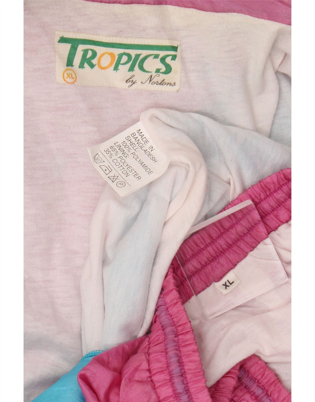 Tuta intera da uomo Nortons XL rosa color block in poliammide