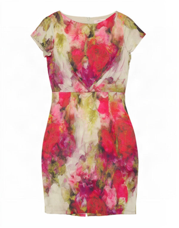 L.K. Bennett Womens Sheath Dress UK 12 Medium Multicoloured Floral Silk
