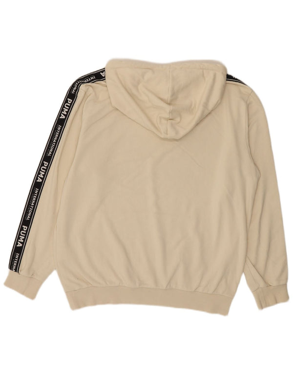 Puma Mens Graphic Loose Fit Hoodie Jumper Medium Off White Colourblock
