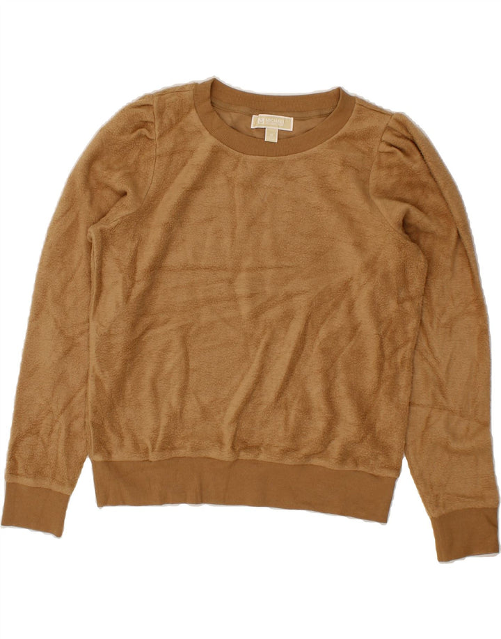 MICHAEL KORS Womens Fleece Jumper UK 14 Medium Brown Polyester Vintage Michael Kors and Second-Hand Michael Kors from Messina Hembry 