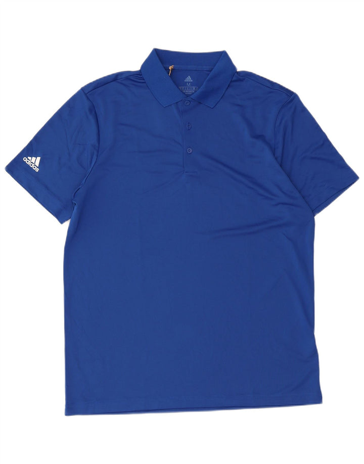 Adidas Mens Polo Shirt Medium Blue Polyester